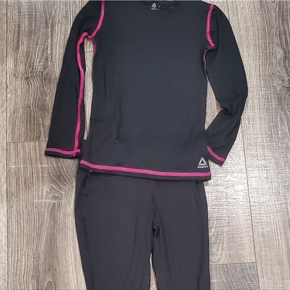 Girls Matching Set Size L Reebok Black and Pink Activewear Set
